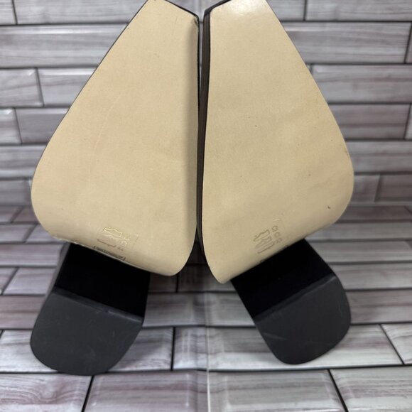 Larroude Women's Cream Leather JAMES Pointed Toe Gold Hardware Boots Size 7-NEW - Picture 6 of 7